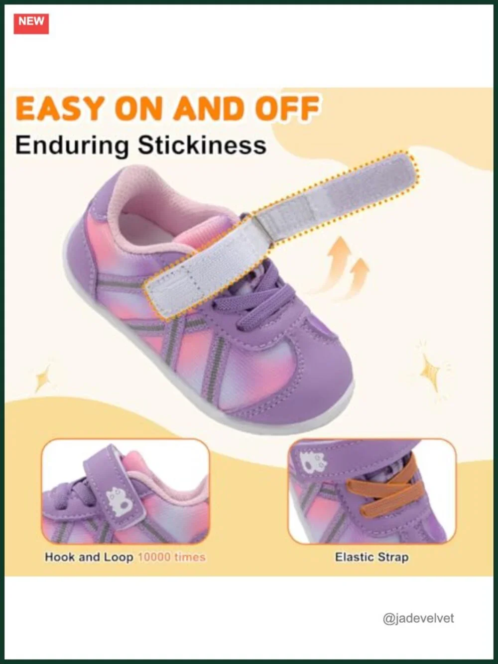 Toddler Walking Shoes Breathable Mesh Non-Slip Barefoot Sneakers Hook & Loop